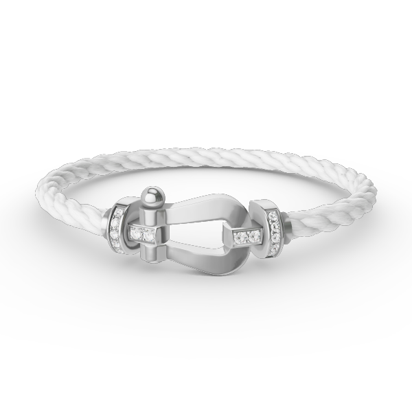 [Glitter Jewelry]FORCE LARGE HORSESHOE HALF DIAMOND BRACELET SILVER