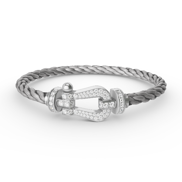 [Glitter Jewelry]FORCE LARGE HORSESHOE FULL DIAMOND BRACELET SILVER