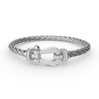 [Glitter Jewelry]FORCE LARGE HORSESHOE FULL DIAMOND BRACELET SILVER