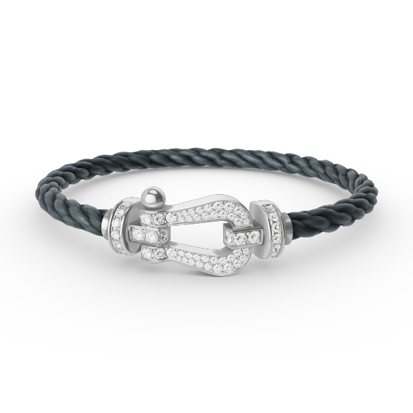 [Glitter Jewelry]FORCE LARGE HORSESHOE FULL DIAMOND BRACELET SILVER
