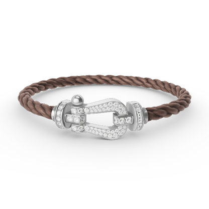 [Glitter Jewelry]FORCE LARGE HORSESHOE FULL DIAMOND BRACELET SILVER