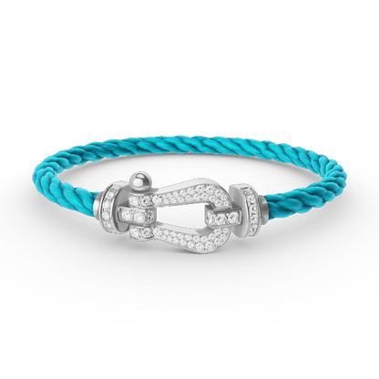 [Glitter Jewelry]FORCE LARGE HORSESHOE FULL DIAMOND BRACELET SILVER