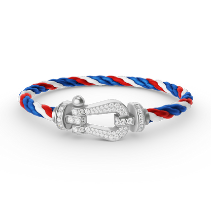 [Glitter Jewelry]FORCE LARGE HORSESHOE FULL DIAMOND BRACELET SILVER