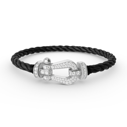 [Glitter Jewelry]FORCE LARGE HORSESHOE FULL DIAMOND BRACELET SILVER