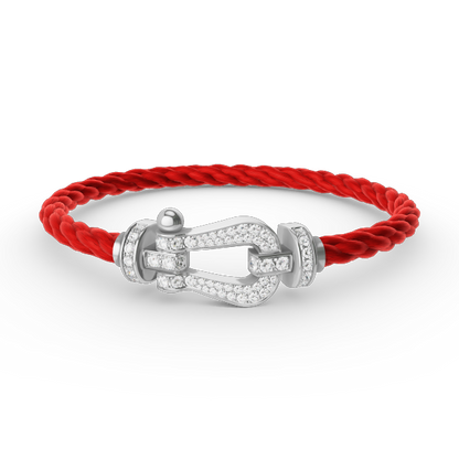 [Glitter Jewelry]FORCE LARGE HORSESHOE FULL DIAMOND BRACELET SILVER