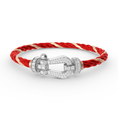 [Glitter Jewelry]FORCE LARGE HORSESHOE FULL DIAMOND BRACELET SILVER