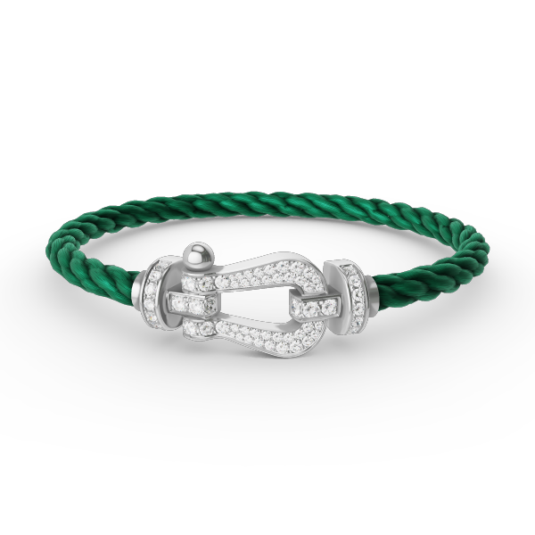 [Glitter Jewelry]FORCE LARGE HORSESHOE FULL DIAMOND BRACELET SILVER