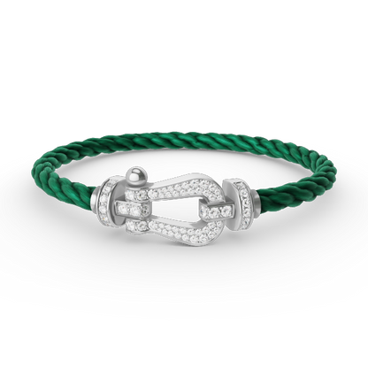 [Glitter Jewelry]FORCE LARGE HORSESHOE FULL DIAMOND BRACELET SILVER