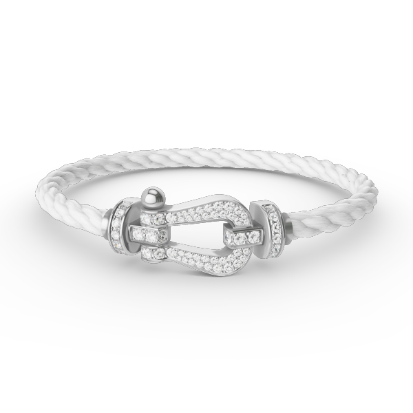 [Glitter Jewelry]FORCE LARGE HORSESHOE FULL DIAMOND BRACELET SILVER