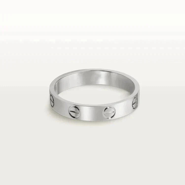 [Glitter Jewelry]LOVE RING 4MM 1 DIAMOND SILVER