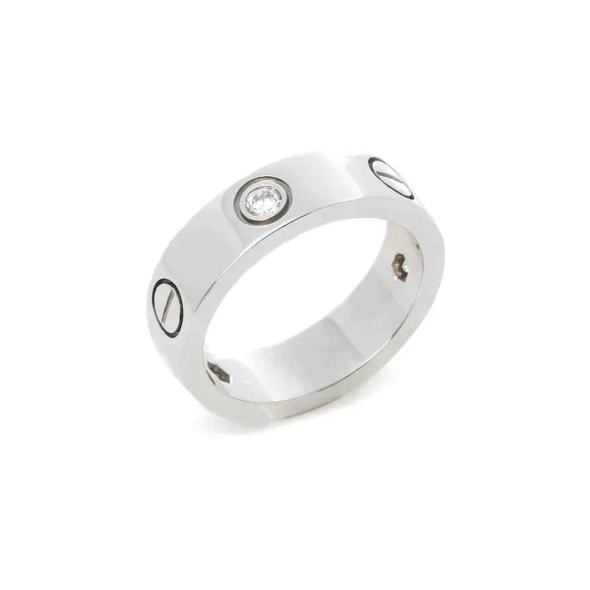 [Glitter Jewelry]LOVE RING 5.5MM 3 DIAMONDS SILVER