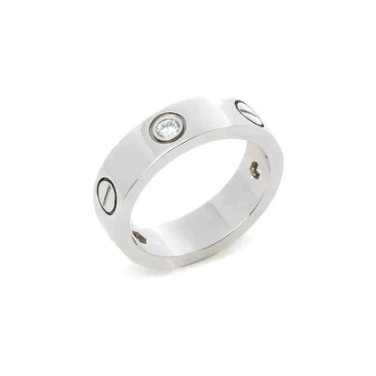 [Glitter Jewelry]LOVE RING 5.5MM 3 DIAMONDS SILVER