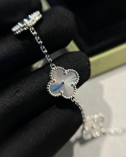 [Glitter Jewelry]CLOVER SILVER 5 MOTIFS BRACELET