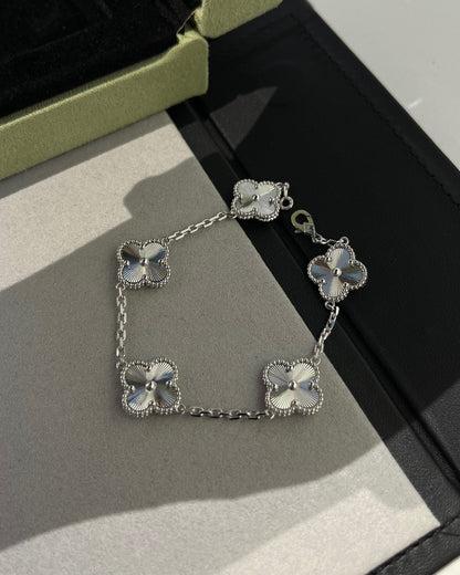 [Glitter Jewelry]CLOVER SILVER 5 MOTIFS BRACELET