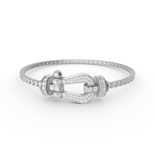 [Glitter Jewelry]FORCE  LARGE HORSESHOE FULL DIAMOND TENNIS BRACELET